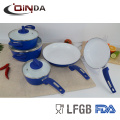 8pcs white ceramic coating cookware set